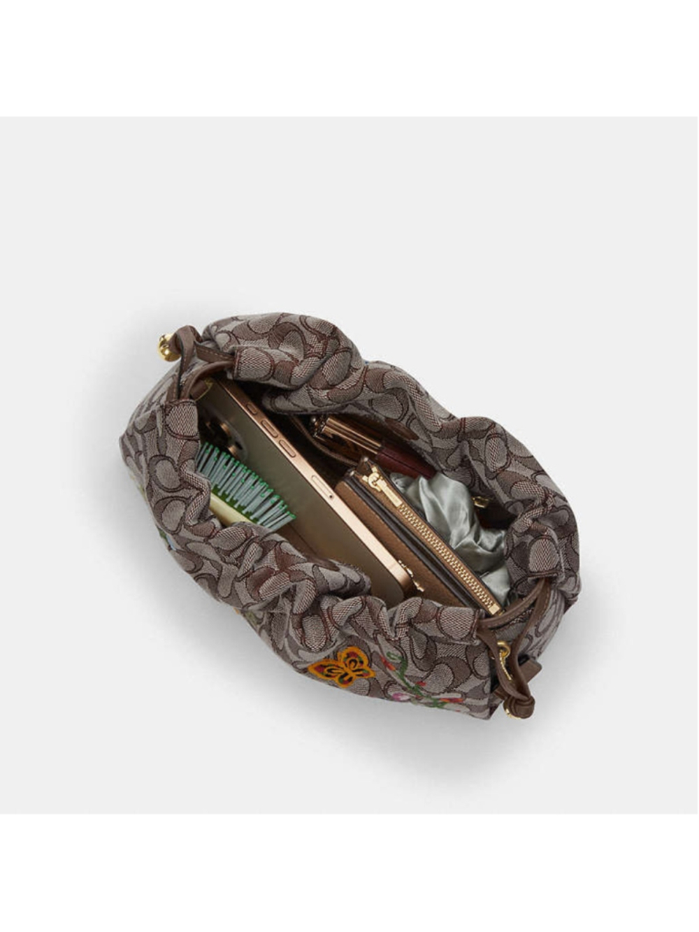 NEW Coach Faye Shoulder Bag In Signature Jacquard With Floral Embroidery NWT - Picture 13 of 16
